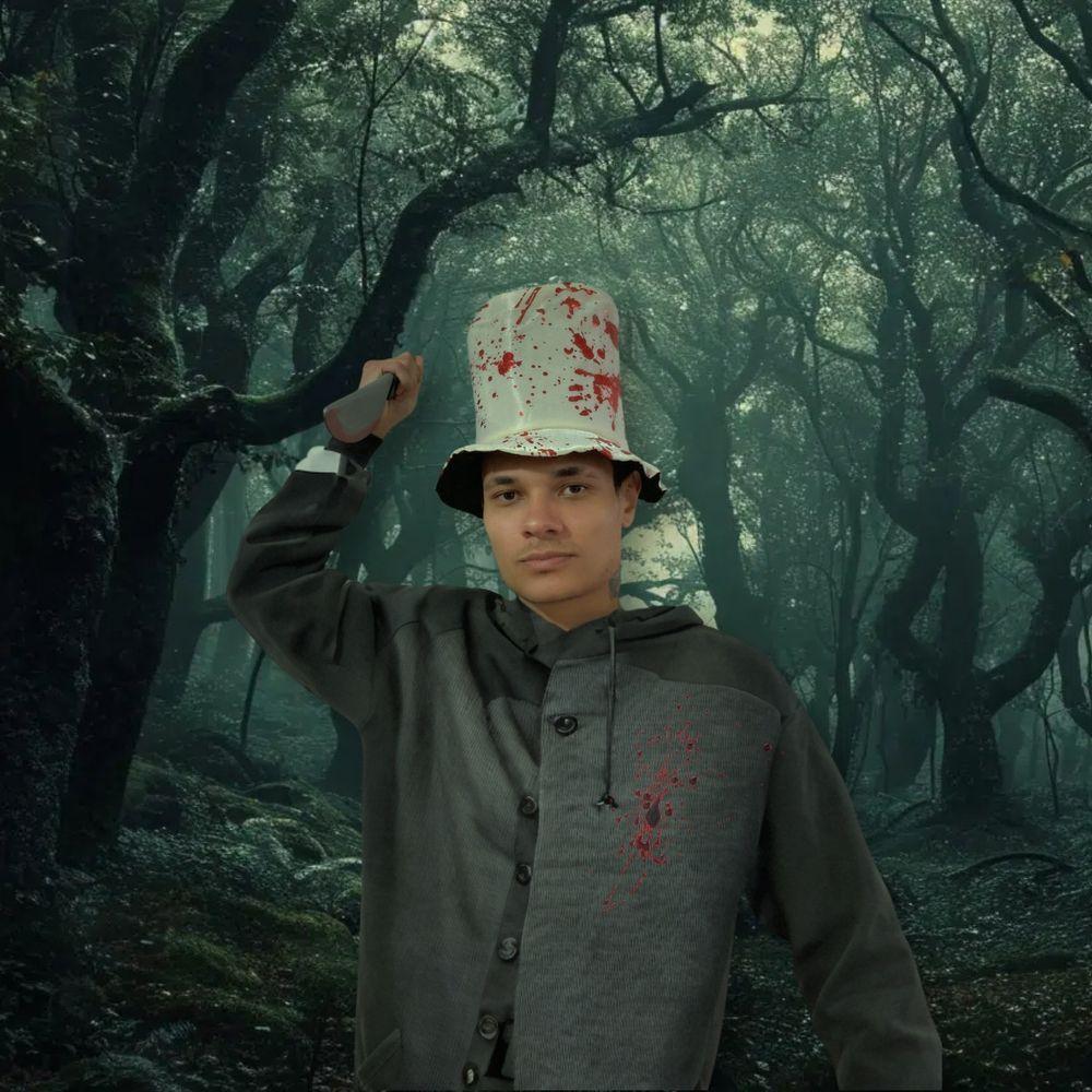 Cartola Halloween Branca Com Sangue Média - 8