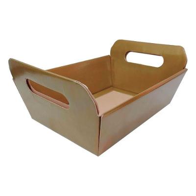 Cesta Decorativa De Papel Cartão Dourado Tamanho M