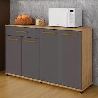 Balcão De Cozinha Campinas 4 Portas 1 Gaveta Cinamomo Grafite - 2