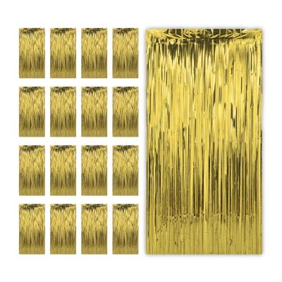 Kit 30 Cortina Fitas Metalizadas Dourada Decoração