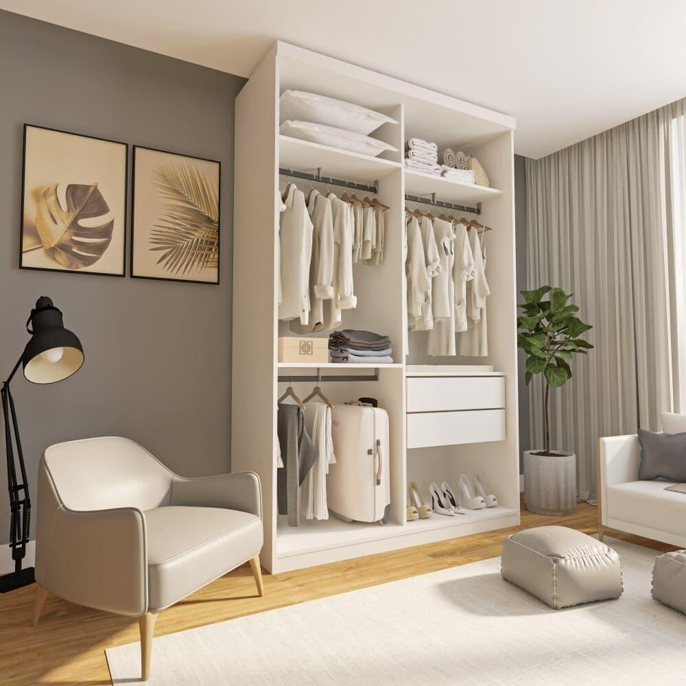 Closet Júlia Com 2 Gavetas Minastex Branco - 2