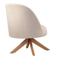 Poltrona Decorativa Lilli Boucle Off White Com Base Giratória Em Madeira - 3