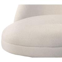 Poltrona Decorativa Lilli Boucle Off White Com Base Giratória Em Madeira - 5