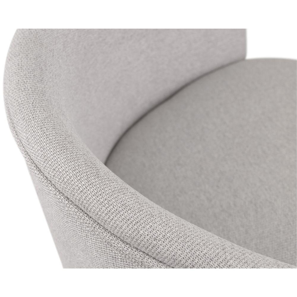 Poltrona Decorativa Astrid Linho Cinza Com Base Giratória - 4