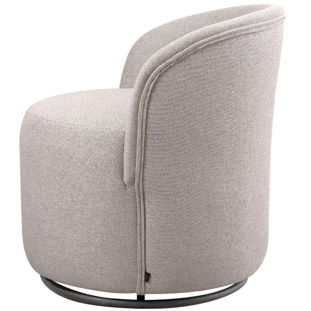 Poltrona Decorativa Astrid Linho Cinza Com Base Giratória - 9