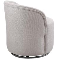 Poltrona Decorativa Astrid Linho Cinza Com Base Giratória - 2