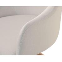 Poltrona Decorativa Hera Linho Nude Com Base Giratória Em Madeira - 8