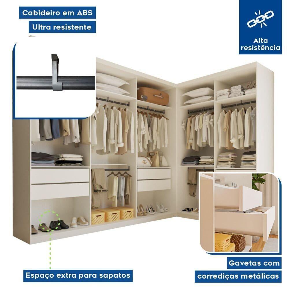 Closet França Com 2 Módulos E 6 Gavetas Minastex Branco - 3
