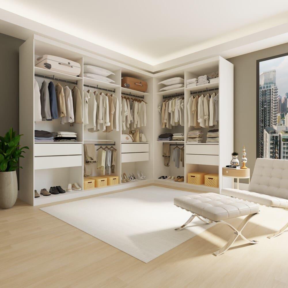 Closet França Com 2 Módulos E 6 Gavetas Minastex Branco - 6