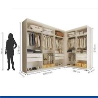 Closet França Com 2 Módulos E 6 Gavetas Minastex Branco