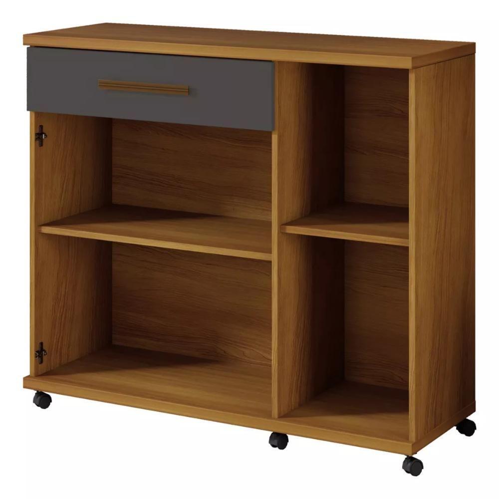 Balcão De Cozinha Parati 3 Portas 1 Gaveta Cinamomo Grafite - 3