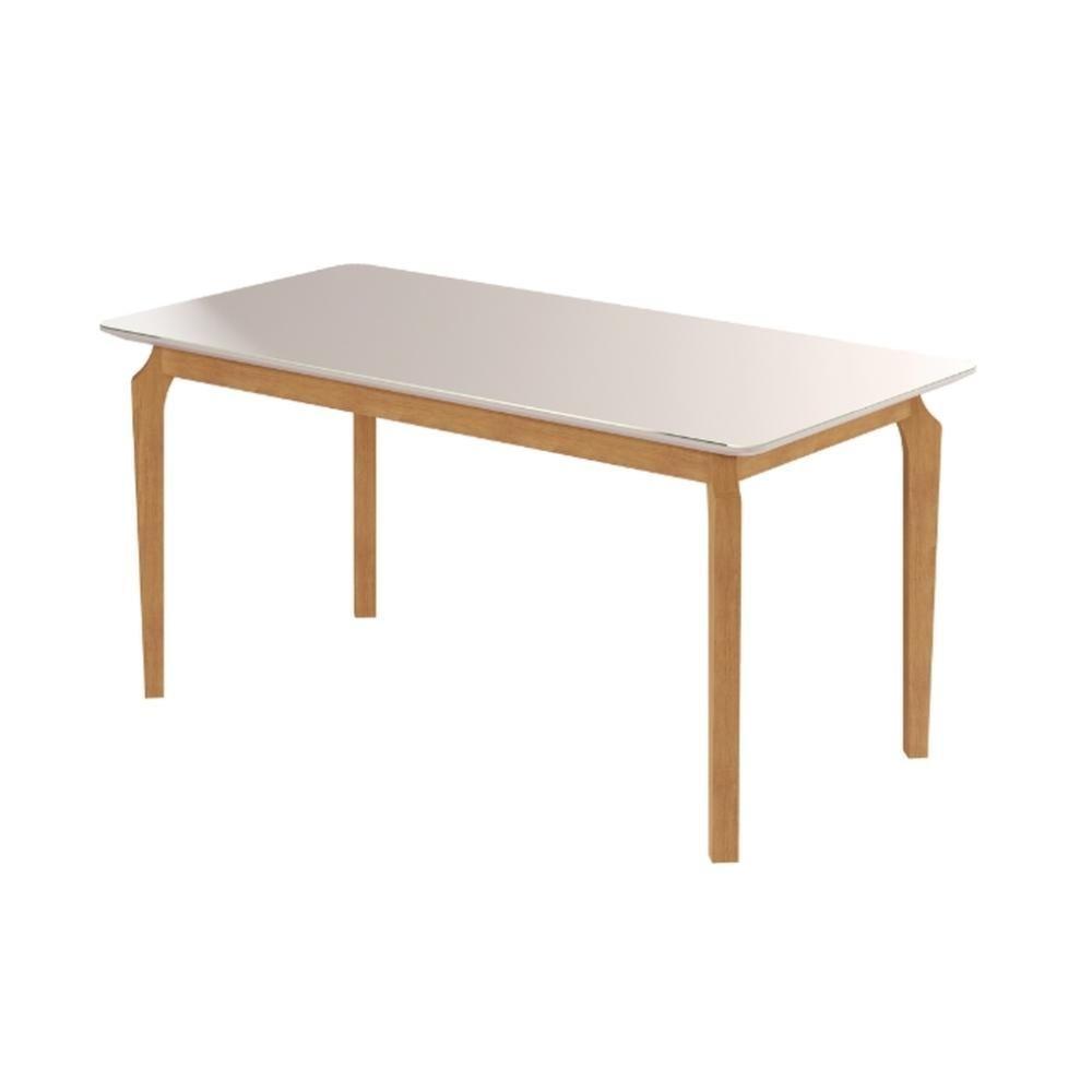 Conjunto Mesa De Jantar Alegra Off White 1,80m Com 6 Cadeiras Jade 03 Linho Cinza - 8