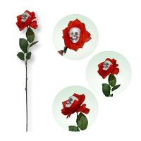 Decoração Halloween Flor Sangrenta Olho Caveira - 1 Un