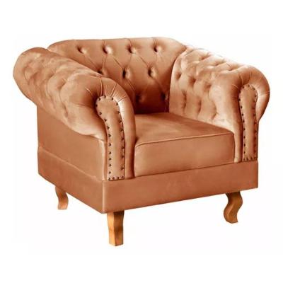 Poltrona Chesterfield Dom Pedro Vintage Retrô Capitonê Veludo Terracota
