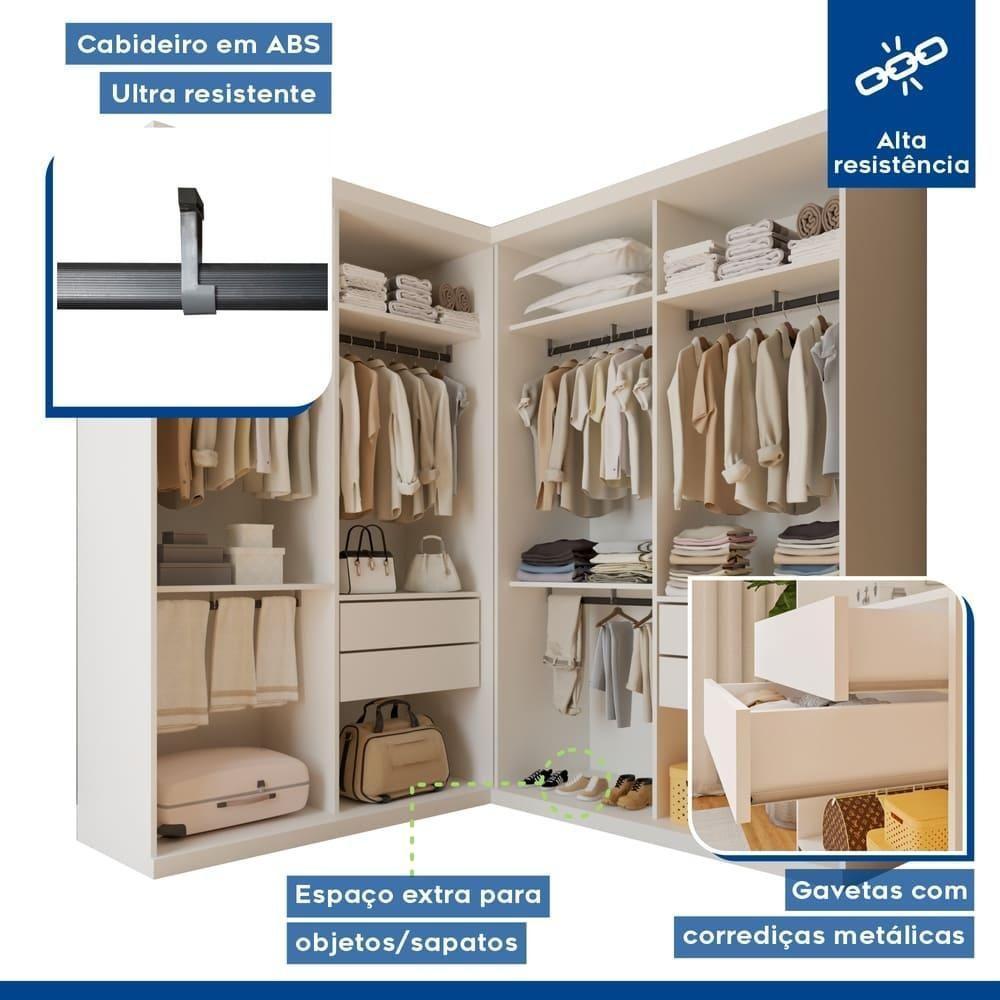 Closet Júlia Duo Com 4 Gavetas Minastex Branco - 4