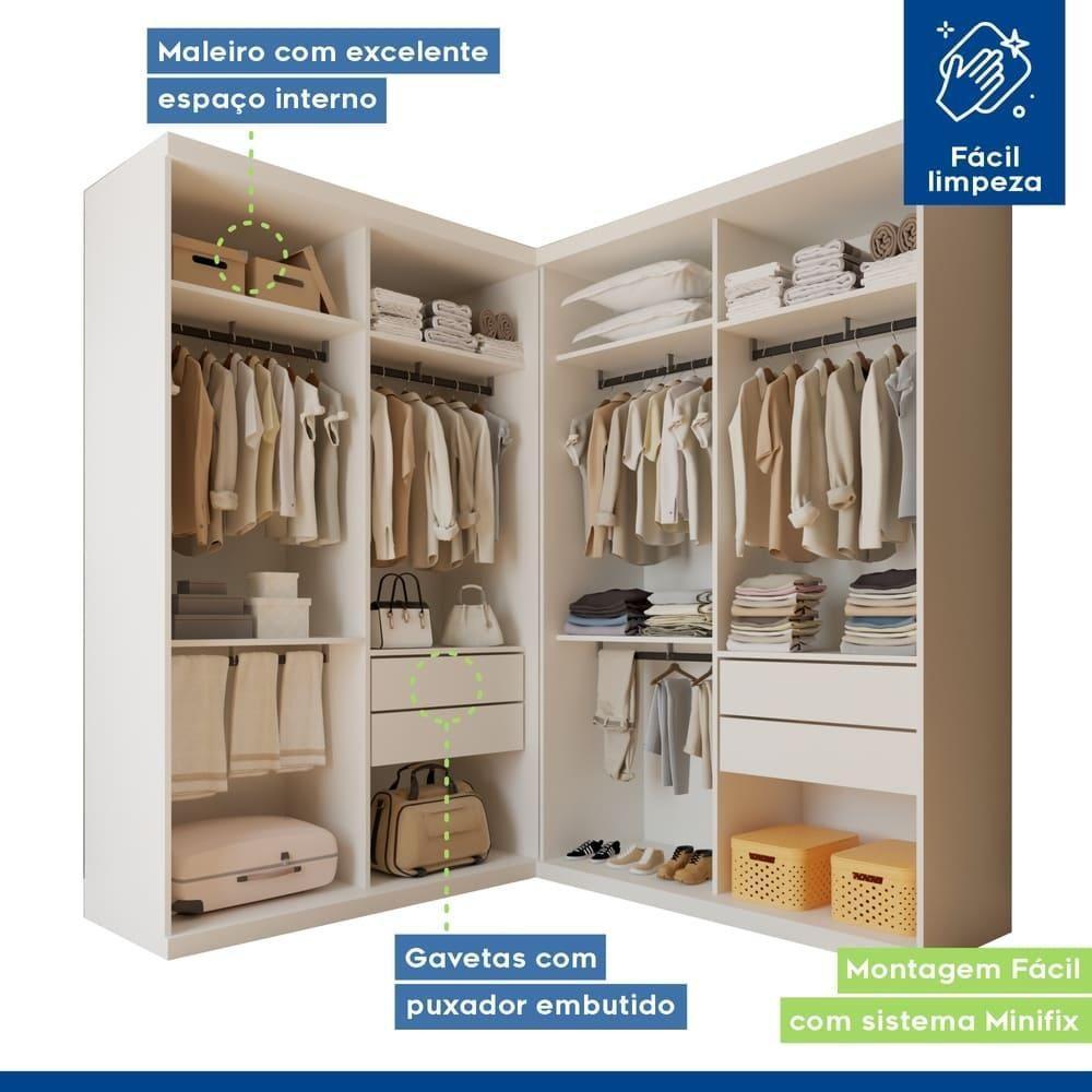 Closet Júlia Duo Com 4 Gavetas Minastex Branco - 6