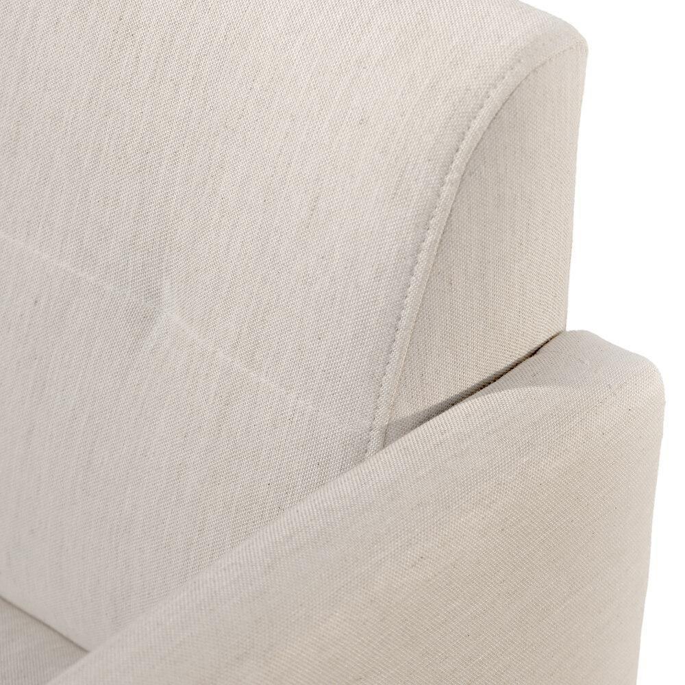 Poltrona Helena Linho Cinza Com Pés Em Madeira - 5