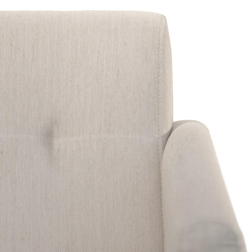 Poltrona Helena Linho Cinza Com Pés Em Madeira - 6