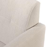 Poltrona Helena Linho Cinza Com Pés Em Madeira - 5