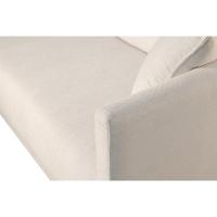 Poltrona Namoradeira Helena Linho Cinza Com Pés Em Madeira - 5