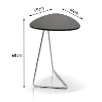 Mesa De Apoio Para Sofá Folha Castanho Base Em Metal Preto 68 Cm - 3