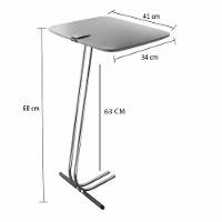 Mesa De Apoio Para Sofá Castanho Com Base Em Metal Café - 3