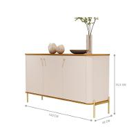 Conjunto Buffet E Cristaleira Rouxinol Off White Nature Dourado - 3
