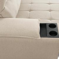 Sofá Retrátil Reclinável 3 Lugares Sala De Estar 230cm Hilst F04 Linho Bege - Lyam Decor - 5