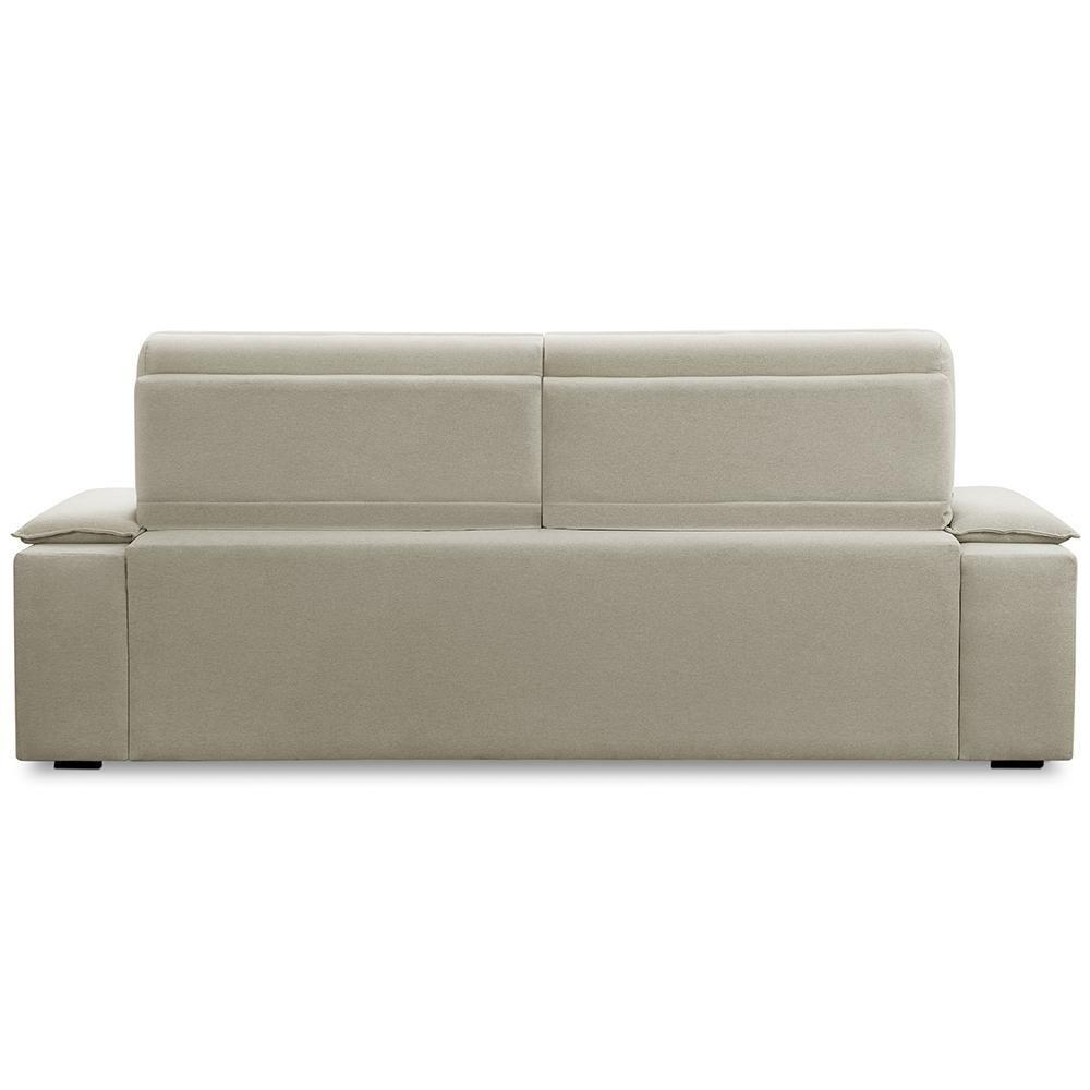 Sofá Retrátil Reclinável 3 Lugares Sala De Estar 215cm Bilac F04 Linho Bege - Lyam Decor - 6
