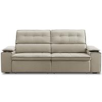 Sofá Retrátil Reclinável 3 Lugares Sala De Estar 215cm Bilac F04 Linho Bege - Lyam Decor - 2