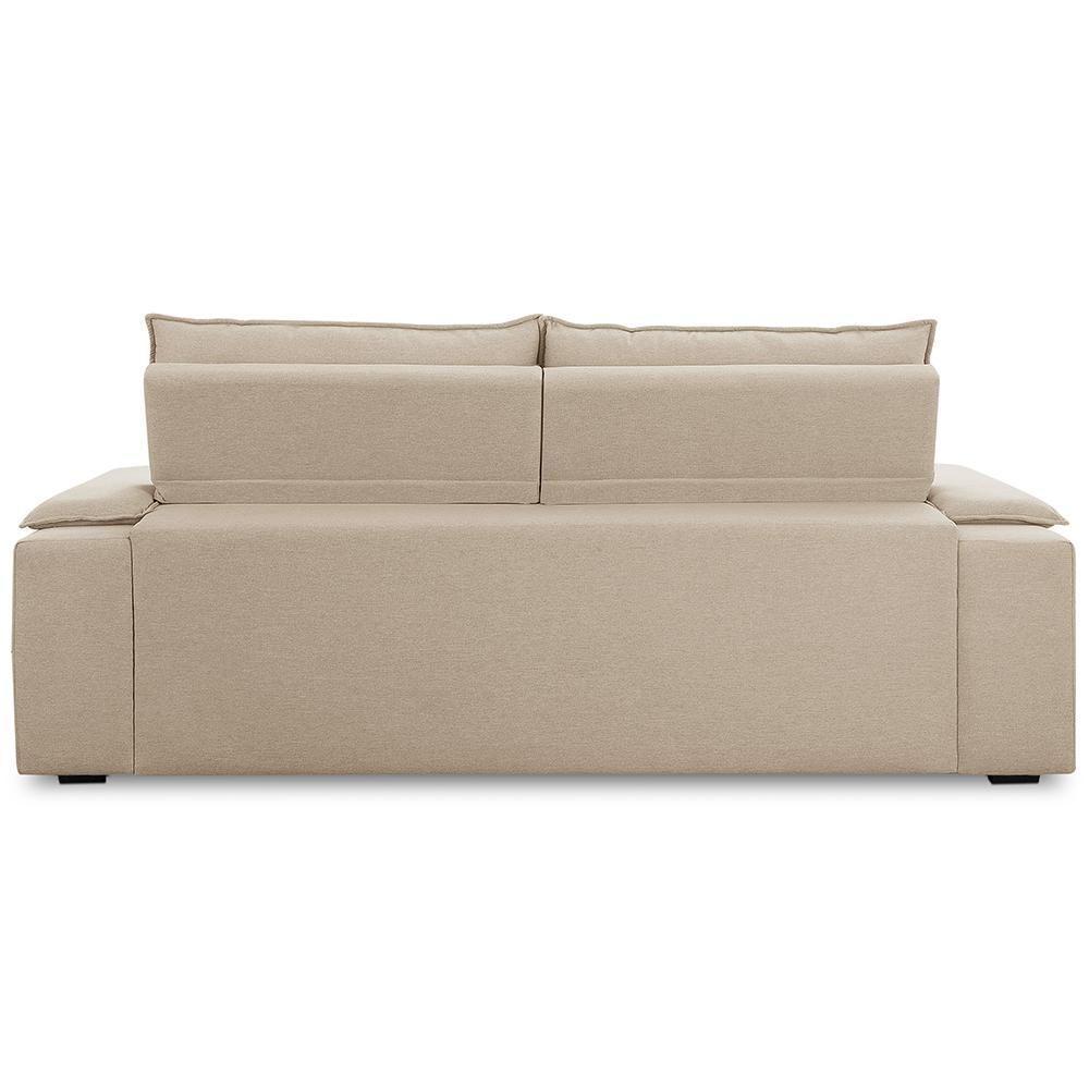 Sofá Retrátil Reclinável 3 Lugares Sala De Estar 210cm Hilst F04 Linho Bege - Lyam Decor - 7