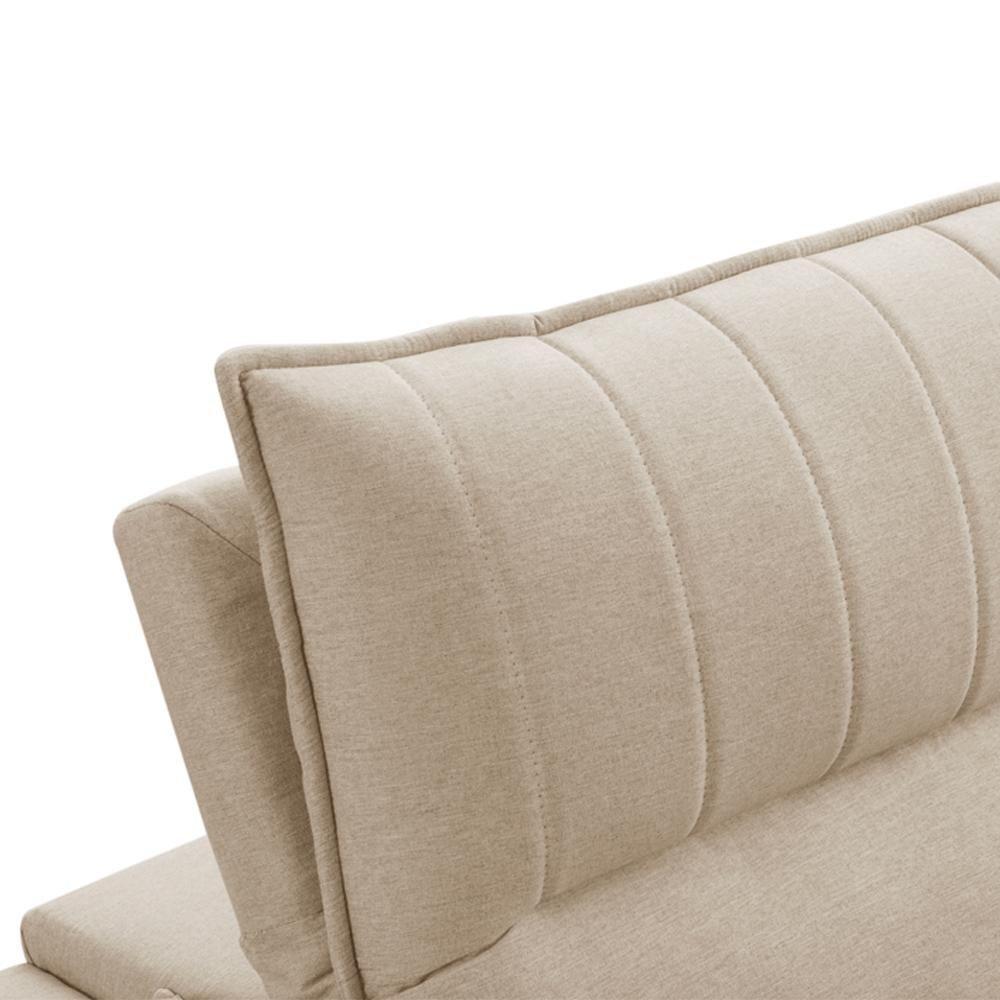 Sofá Retrátil Reclinável 3 Lugares Sala De Estar 210cm Hilst F04 Linho Bege - Lyam Decor - 8