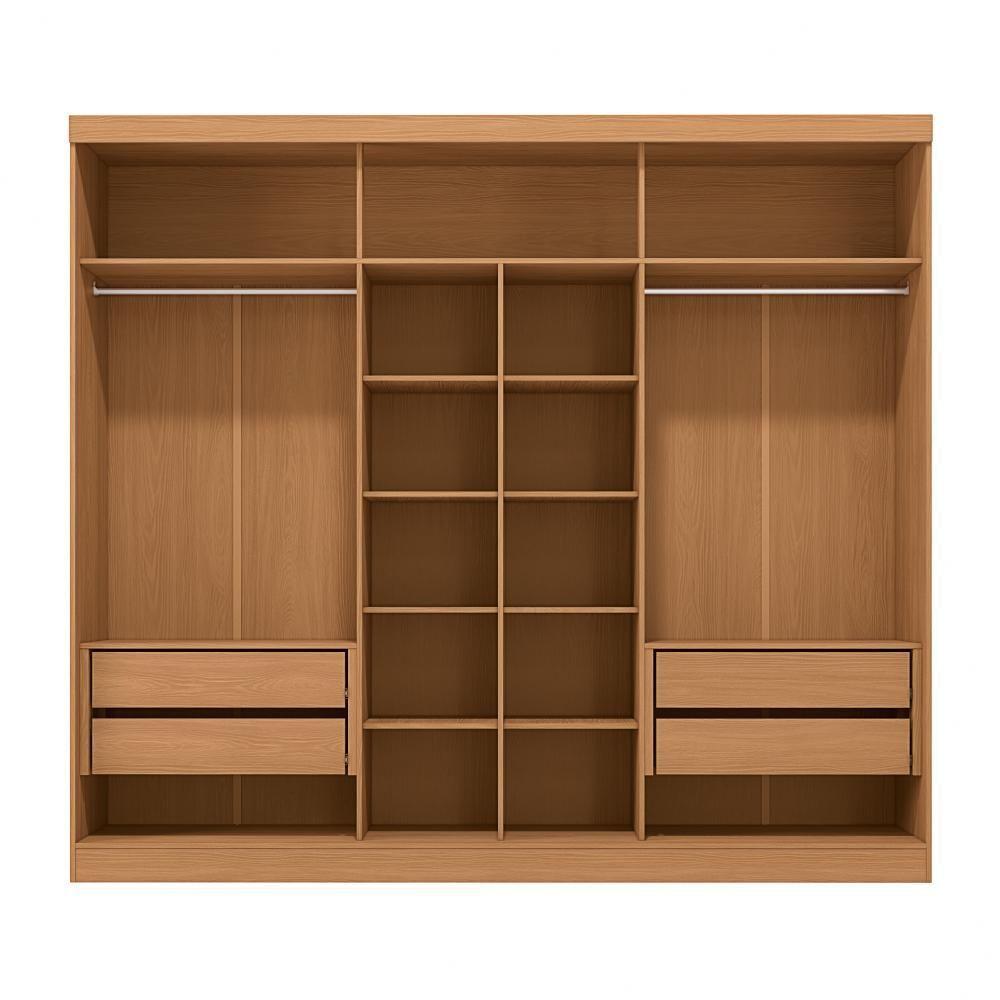 Guarda-roupas 3 Portas De Correr Reversíveis Kappesberg Canela - 3