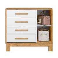 Comoda Sapateira 1 Porta 4 Gavetas Que Encanto Slim Freijo Toque Branco Acetinado - 2