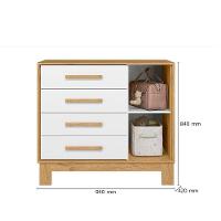 Comoda Sapateira 1 Porta 4 Gavetas Que Encanto Slim Freijo Toque Branco Acetinado - 3