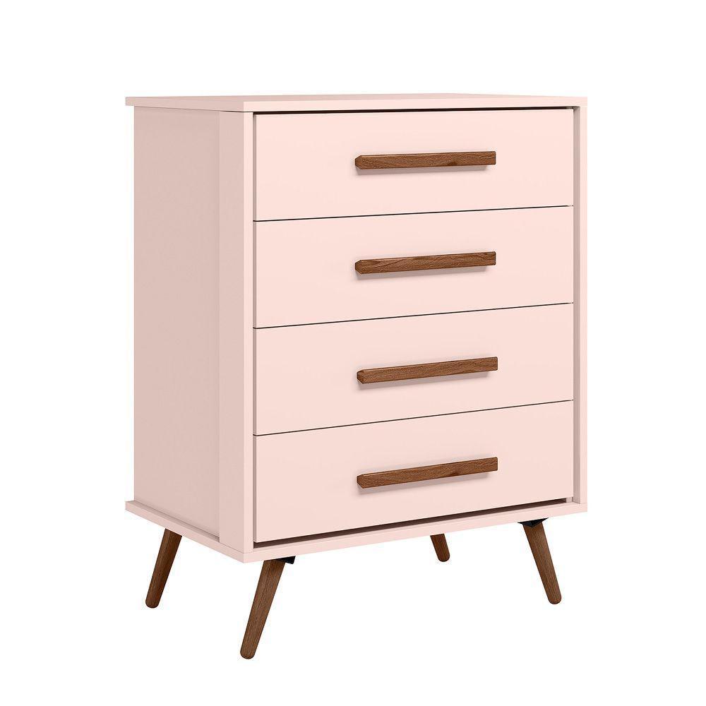 Comoda 4 Gavetas Que Encanto Retro Rosa Acetinado - 2