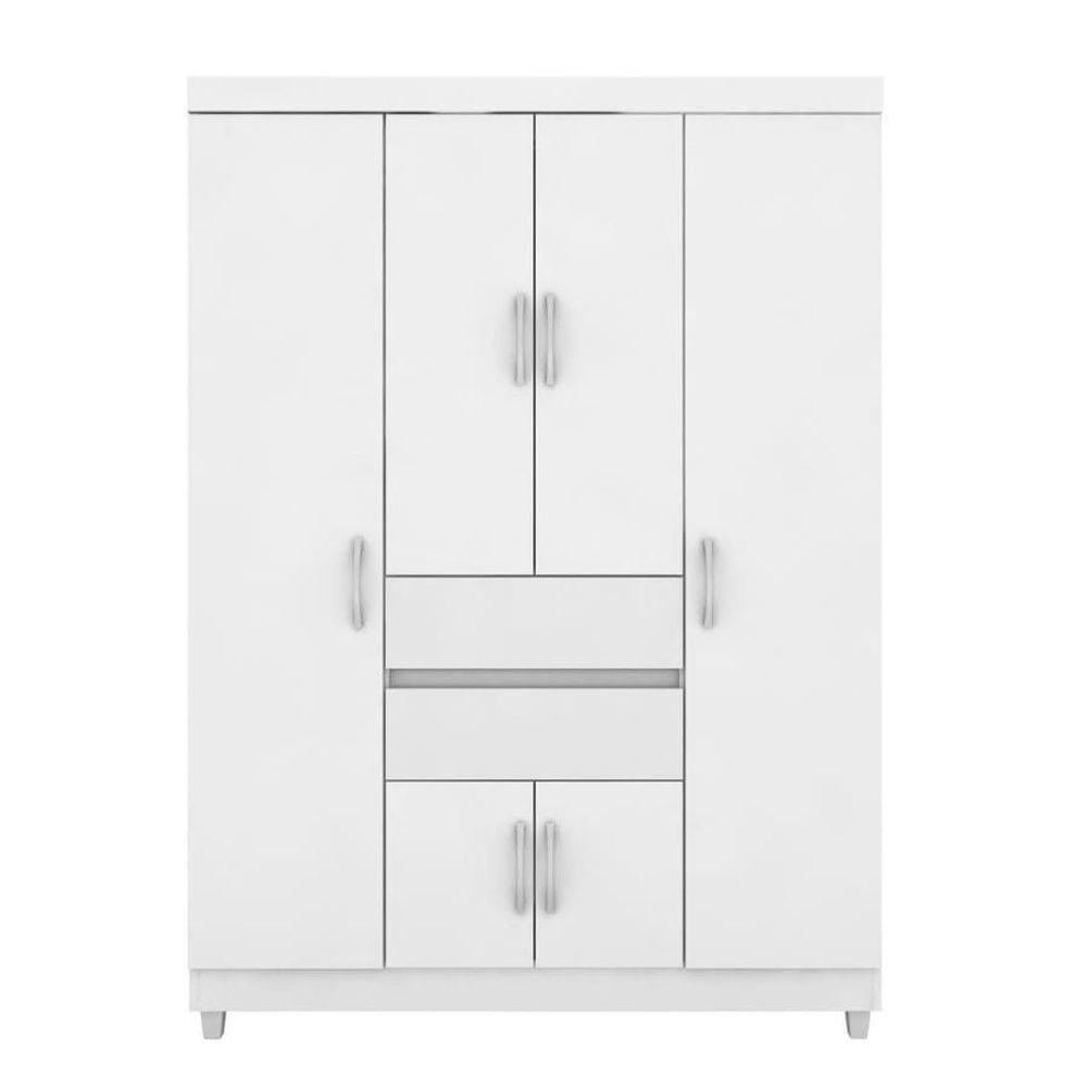 Guarda Roupa 6 Portas 2 Gavetas Ecom Ii Rosa Branco Demóbile - 3