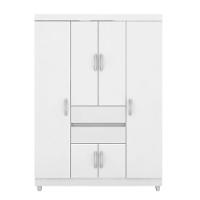 Guarda Roupa 6 Portas 2 Gavetas Ecom Ii Rosa Branco Demóbile - 3