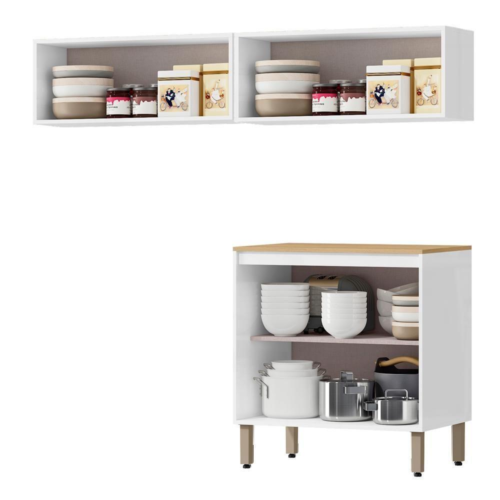 Cozinha Modulada 3 Modulos 160 Cm Glor Branco Neve Mxm - 2