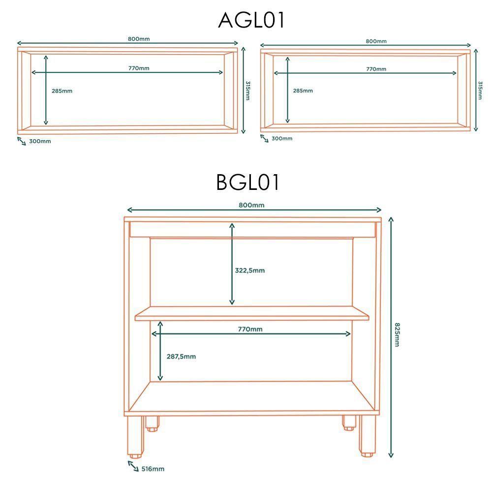 Cozinha Modulada 3 Modulos 160 Cm Glor Branco Neve Mxm - 5