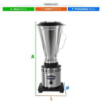 Liquidificador Alta Rotação Copo Inox 3,5L 18000 Rpm 1000W Lar.4 Metvisa 127V - 2