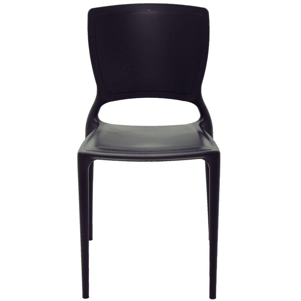 Cadeira Tramontina Sofia Encosto Fechado Em Polipropileno Preto - 3