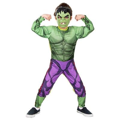 Fantasia Hulk Infantil Luxo Com Músculos E Máscara Tamanho G