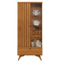 Cristaleira Ripada Versa C-led Pés Madeira Maciça - Mavaular Naturalle - 8