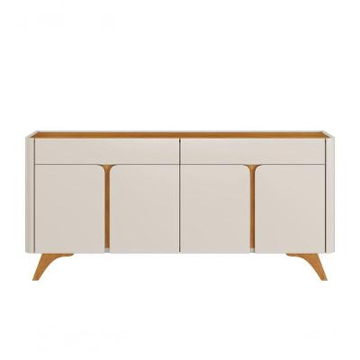 Buffet Aros 4 Portas Pés Madeira Maciça - Mavaular Off White-naturalle