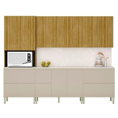 Armário De Cozinha Cp03 E Tampo 120cm Minsk Z06 Vanilla/freijó - Mpozenato
