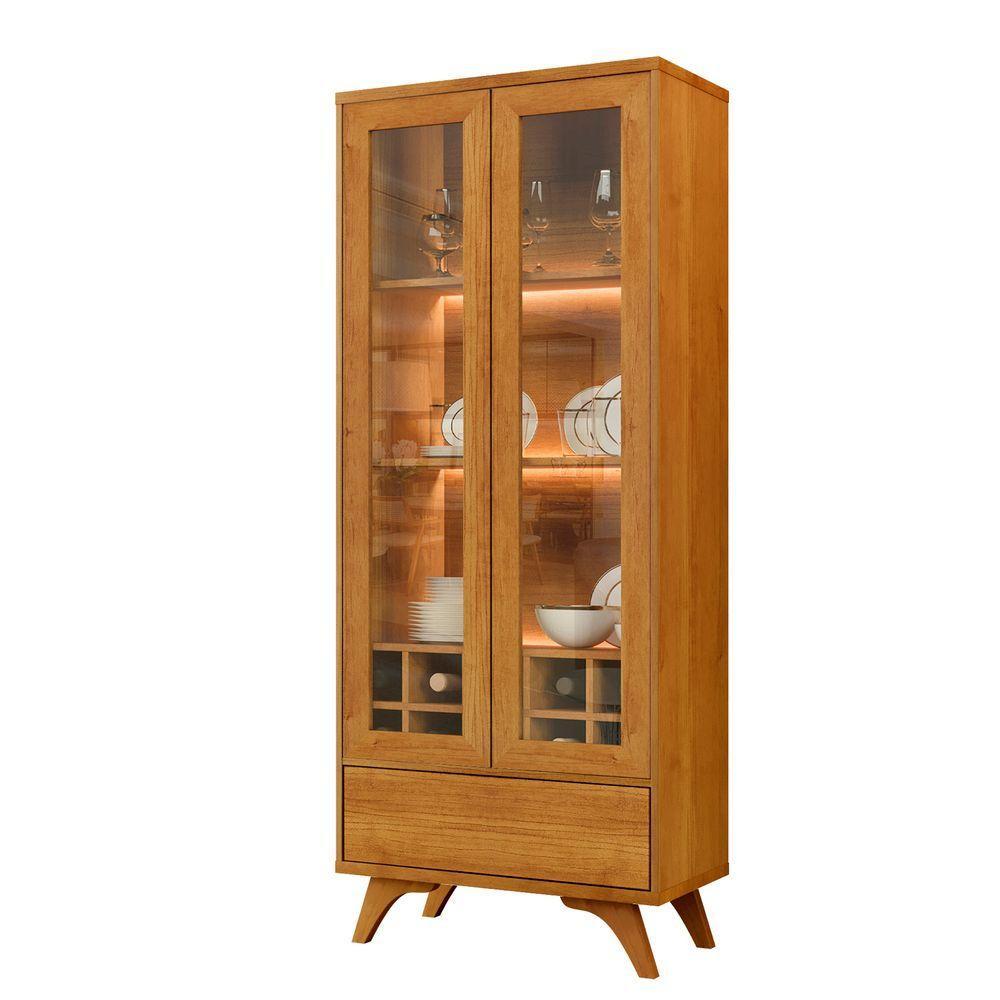 Cristaleira Adega Reflecta 2 Portas De Vidro C- Led - Mavaular Naturalle - 8