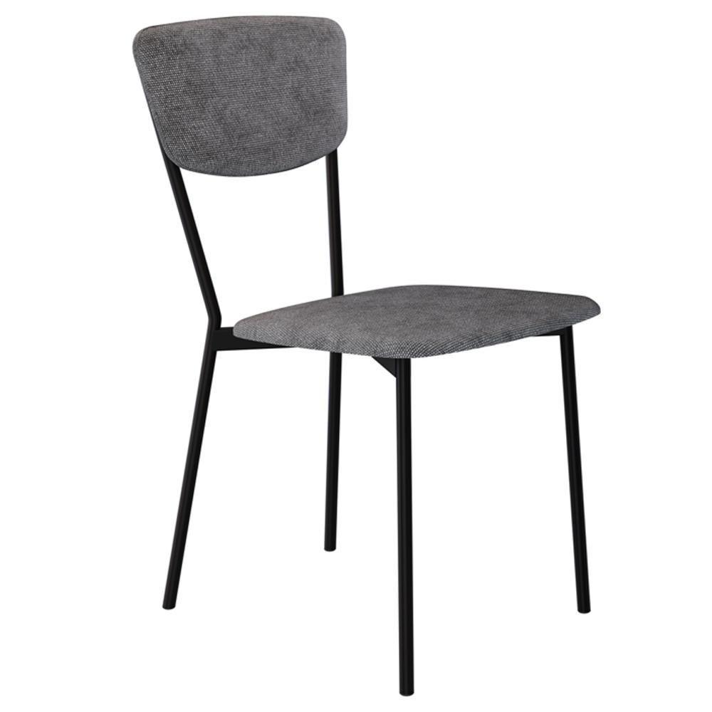 Kit 03 Cadeira Para Sala De Jantar Village Preto C01 Linho Prata - Lyam Decor - 6