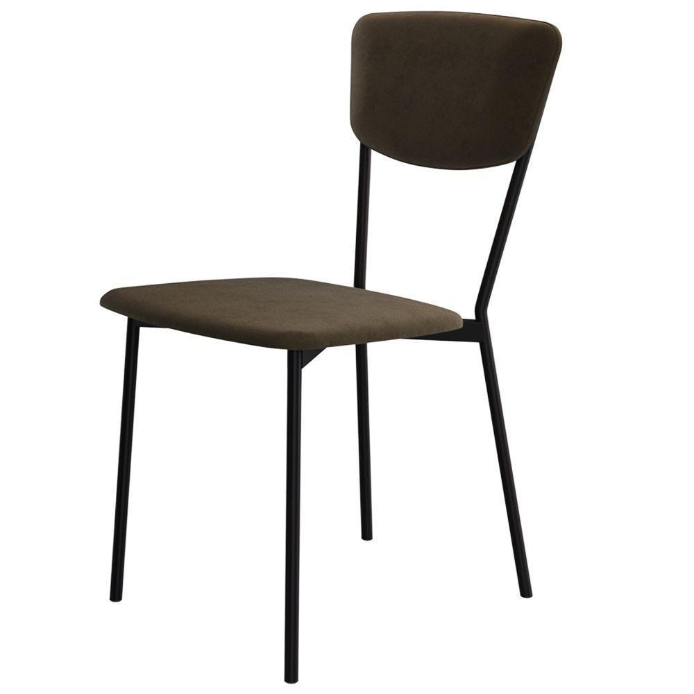 Kit 04 Cadeira Para Sala De Jantar Village Preto C01 Veludo Marrom Sand - Lyam Decor - 7