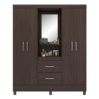 Guarda Roupa Casal 4 Portas 2 Gavetas Cafe Touch MDP Casah